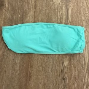 Blue Bandeau Bathing Suit Top